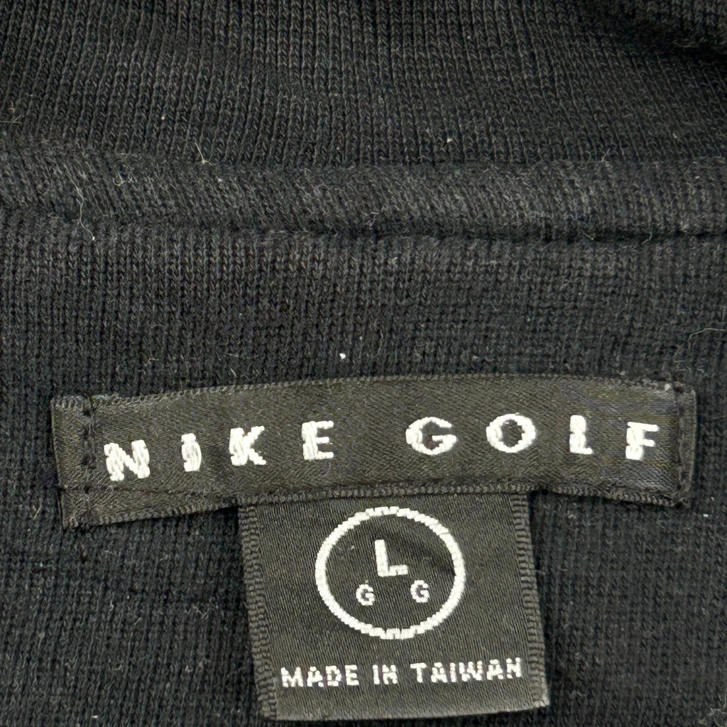 Nike Golf Striped 1/4 Zip - Large Black Cotton - Image 3