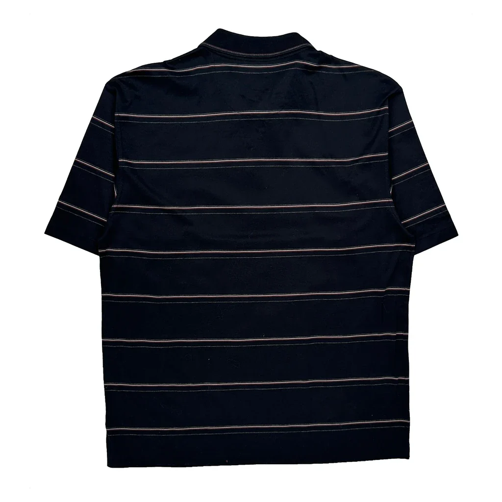 Nike Golf Striped Polo Shirt - Medium Black Polyester - Image 2