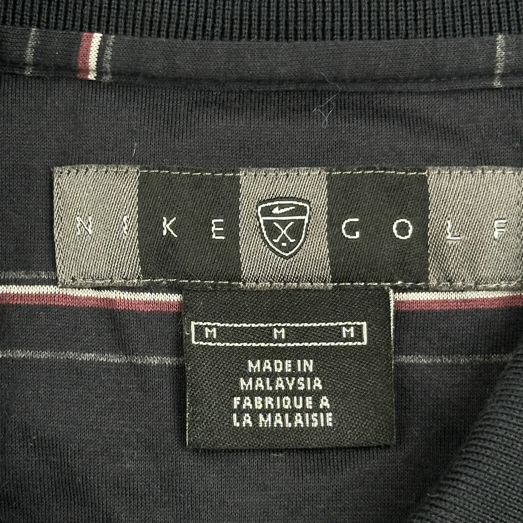 Nike Golf Striped Polo Shirt - Medium Black Polyester - Image 3
