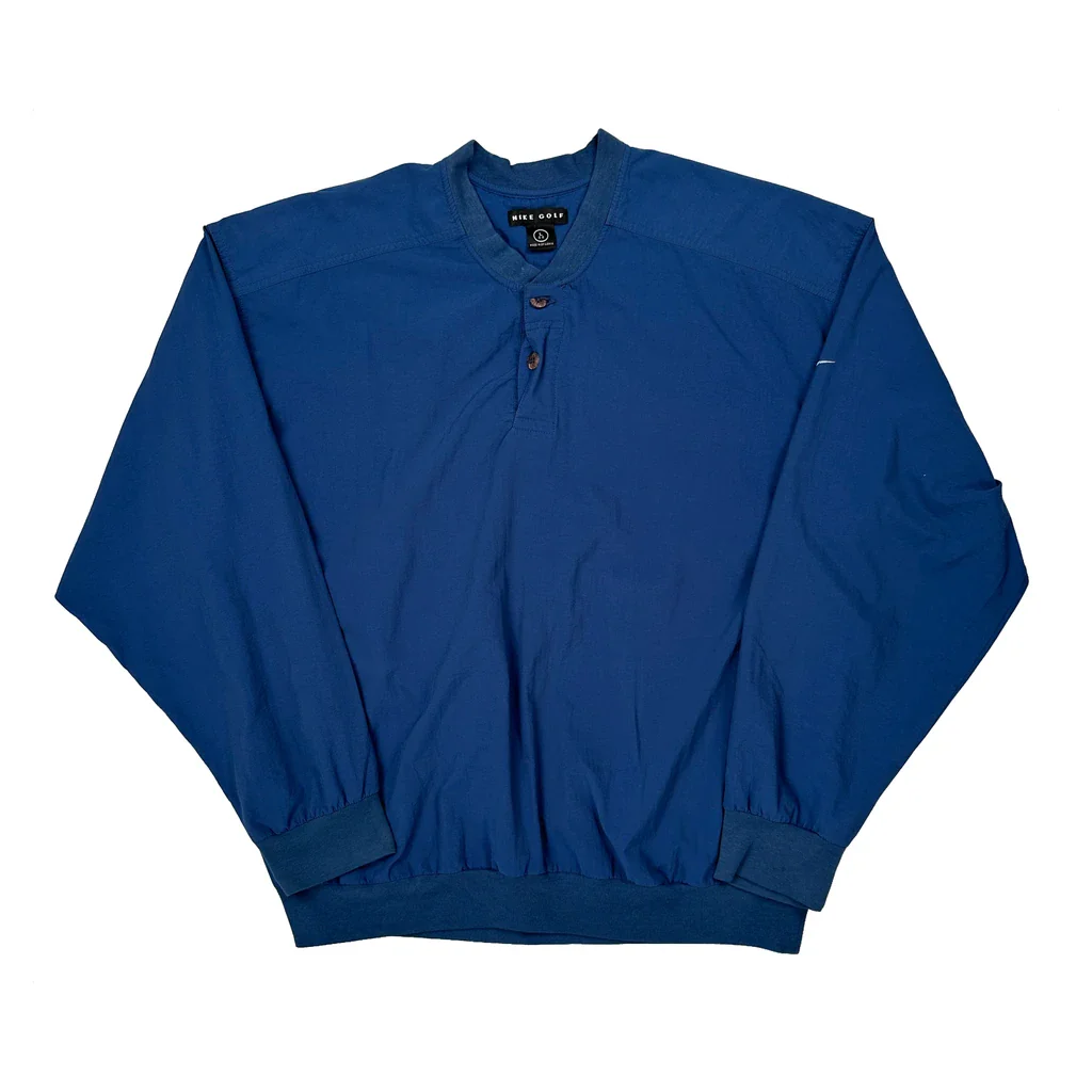 Nike Golf Windbreaker - Large Blue Cotton