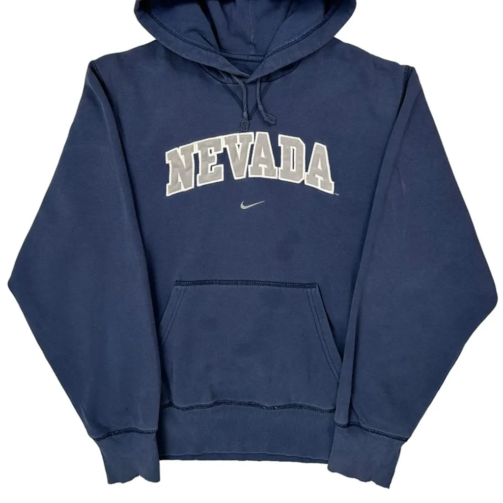 Nike College Hoodie - Small Blue Cotton - Image 4