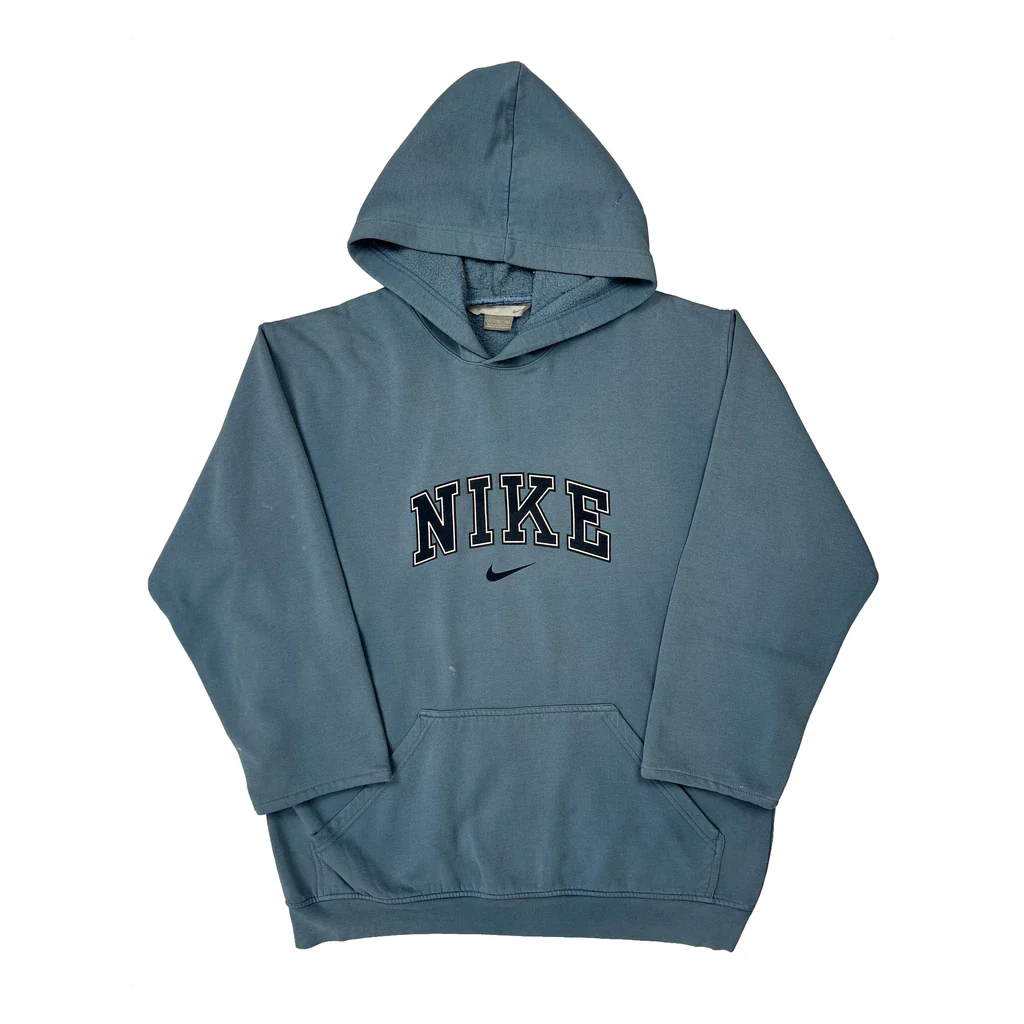 Nike Spellout Hoodie - XL Blue Cotton