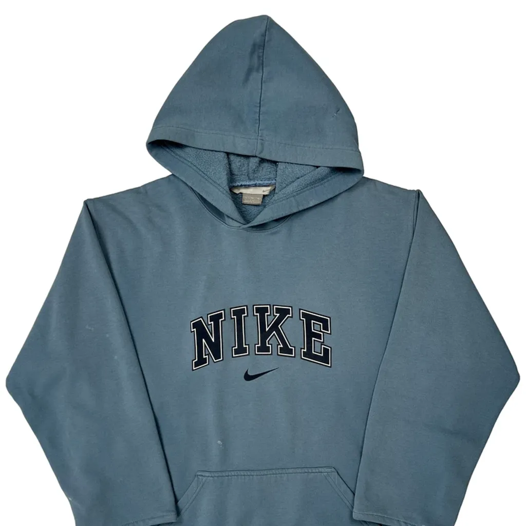 Nike Spellout Hoodie - XL Blue Cotton - Image 4