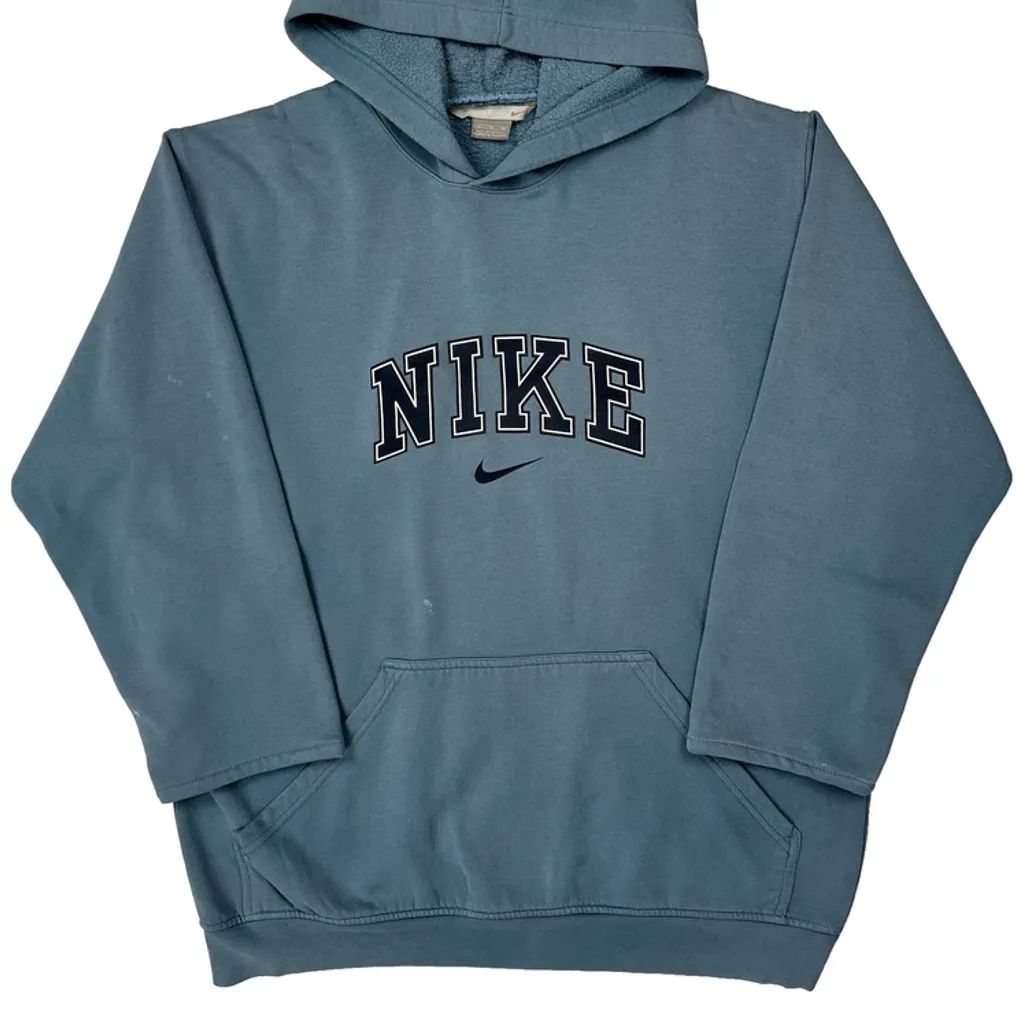 Nike Spellout Hoodie - XL Blue Cotton - Image 5