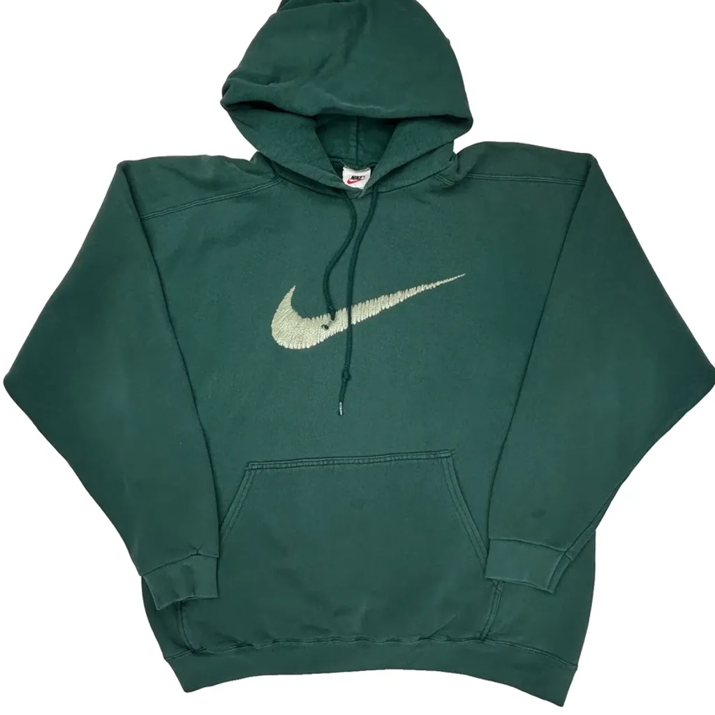 Nike Hoodie - Large Green Cotton - Image 5