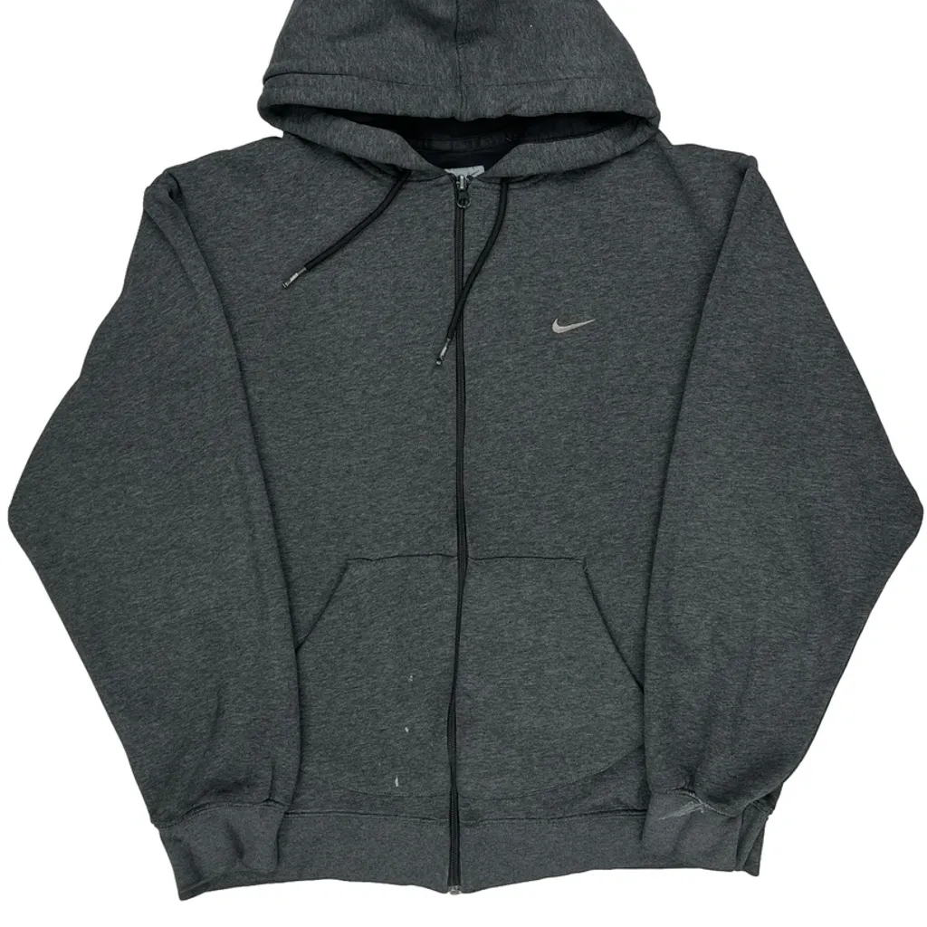 Nike Hoodie - Large Grey Cotton Blend - Image 4