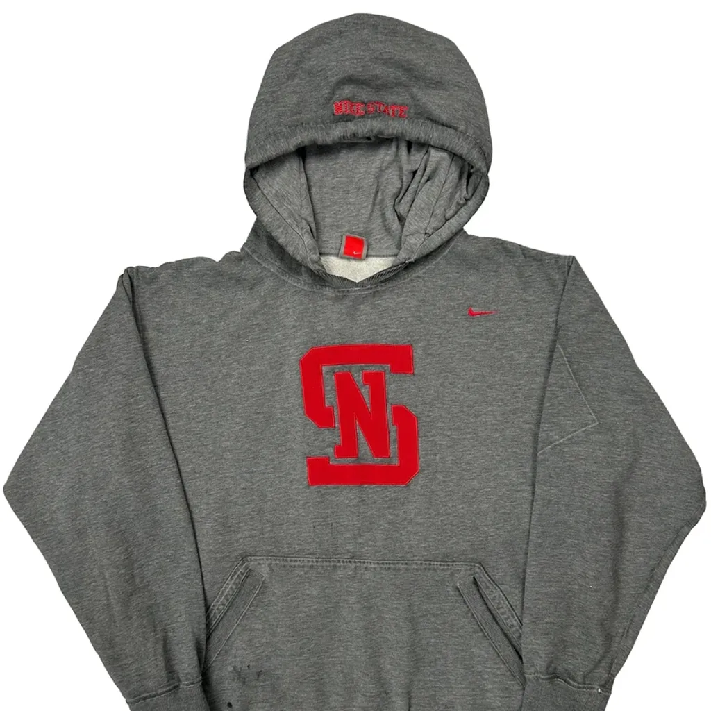 Nike College Hoodie - Large Grey Cotton - Image 5