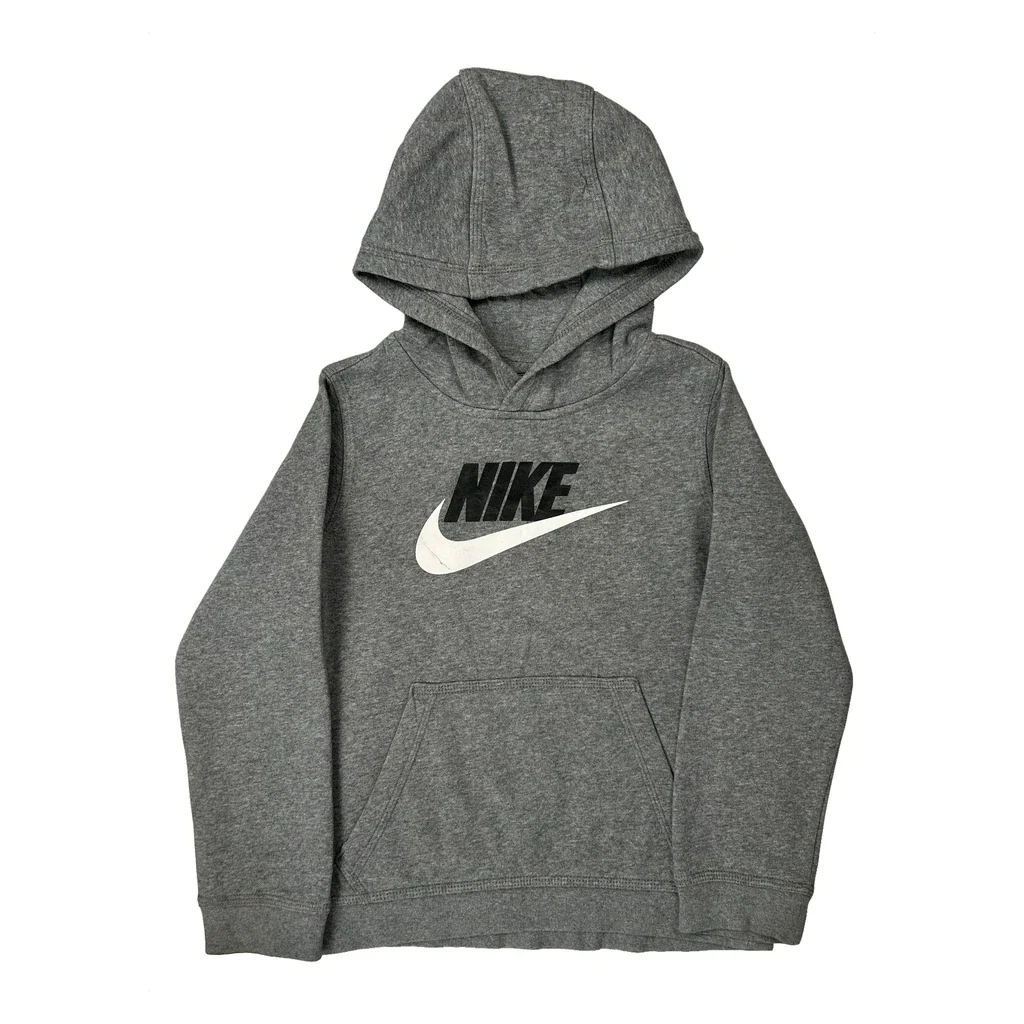 Nike Hoodie - Small Grey Cotton Blend