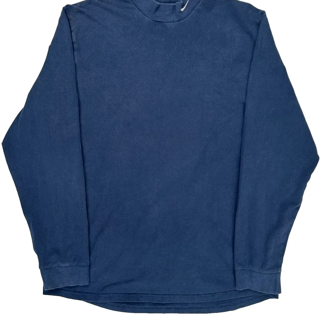Nike Long Sleeve T-Shirt - Large Blue Cotton - Image 4