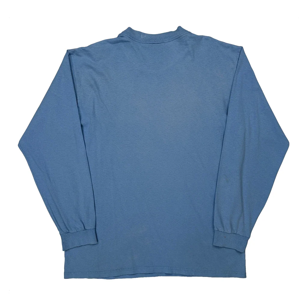 Nike Long Sleeve T-Shirt - Medium Blue Cotton - Image 2