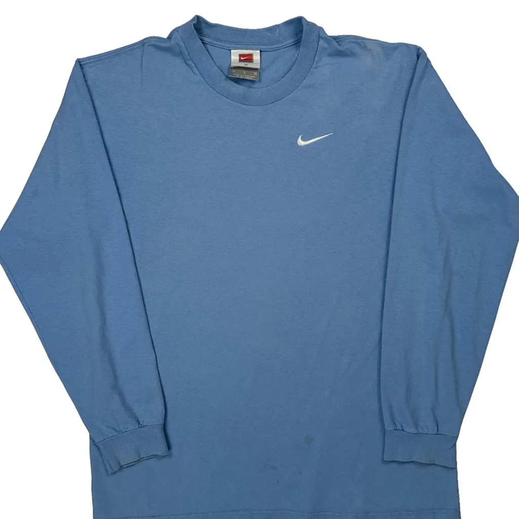 Nike Long Sleeve T-Shirt - Medium Blue Cotton - Image 5