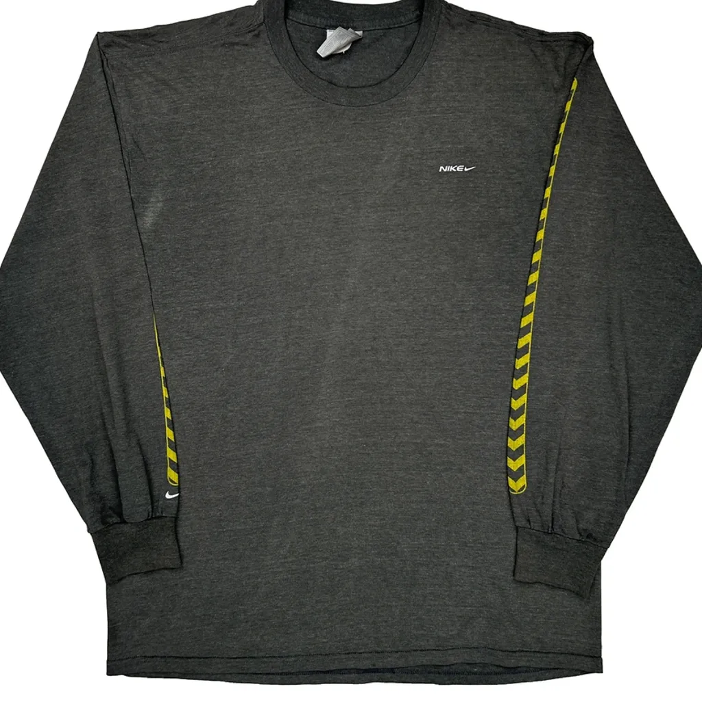 Nike Long Sleeve T-Shirt - Large Grey Cotton - Image 5