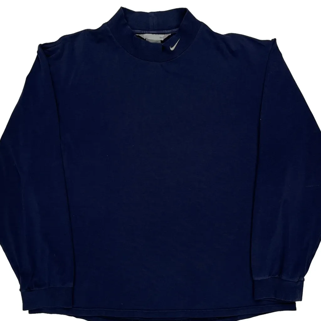 Nike Long Sleeve T-Shirt - Medium Navy Cotton - Image 4