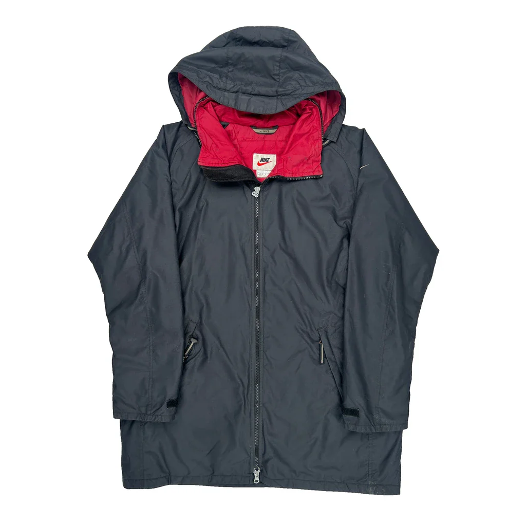 Nike Parka - Large Black Polyester