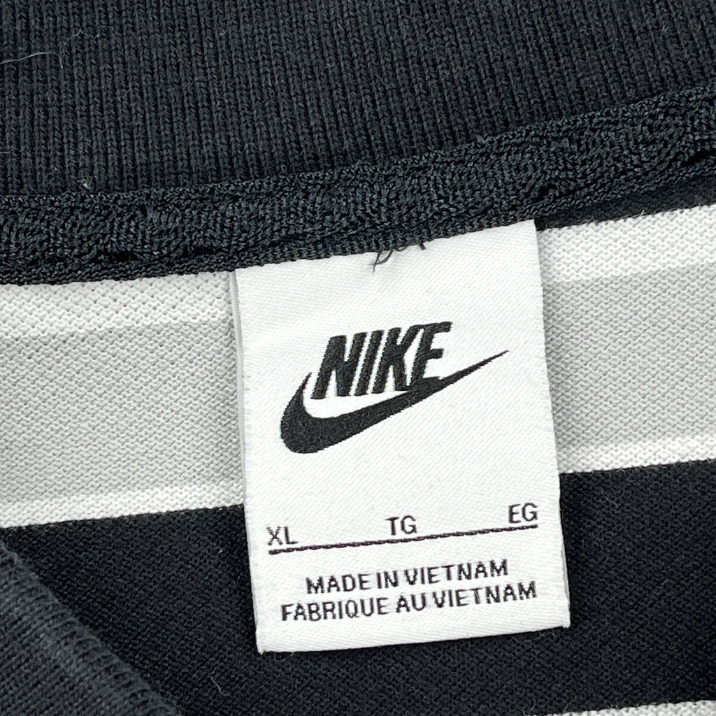 Nike Striped Polo Shirt - XL Black & White Cotton - Image 3