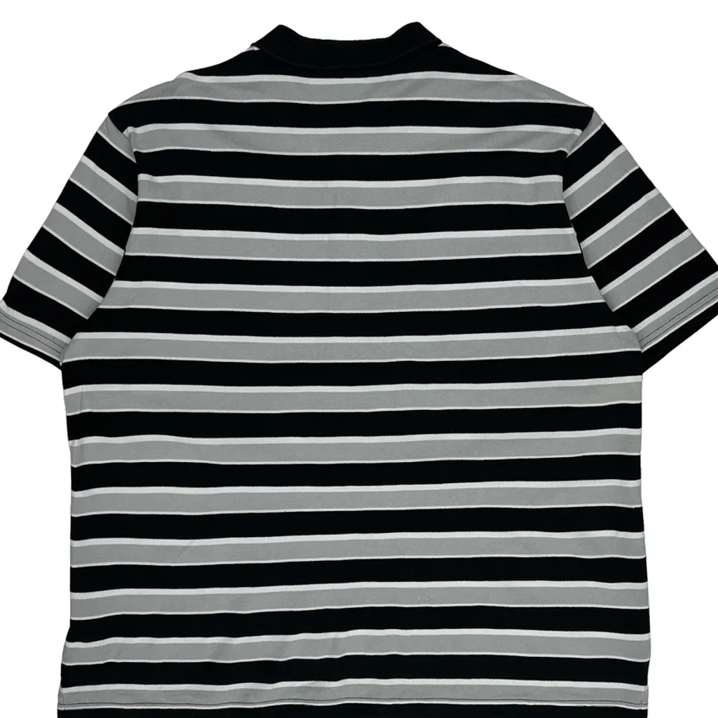 Nike Striped Polo Shirt - XL Black & White Cotton - Image 6