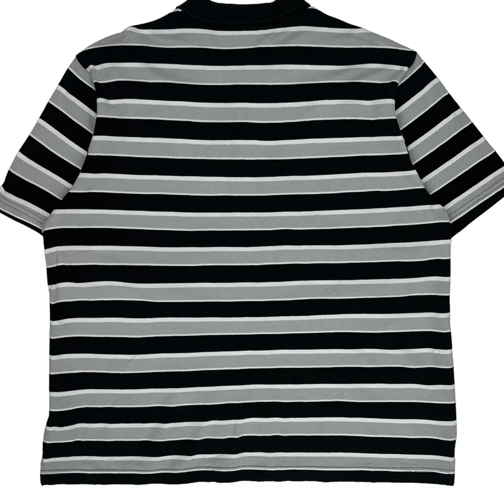 Nike Striped Polo Shirt - XL Black & White Cotton - Image 7