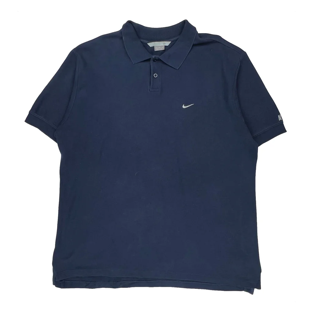 Nike Polo Shirt - 2XL Blue Cotton