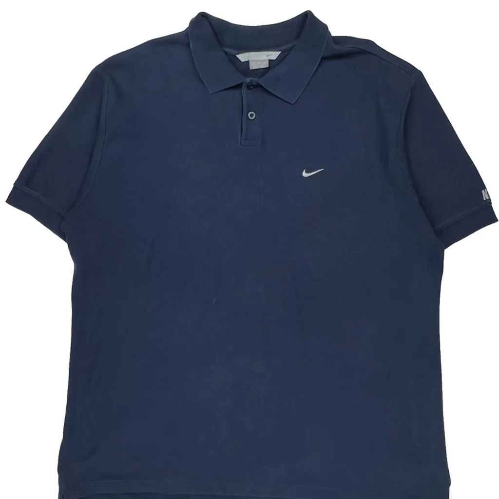 Nike Polo Shirt - 2XL Blue Cotton - Image 5