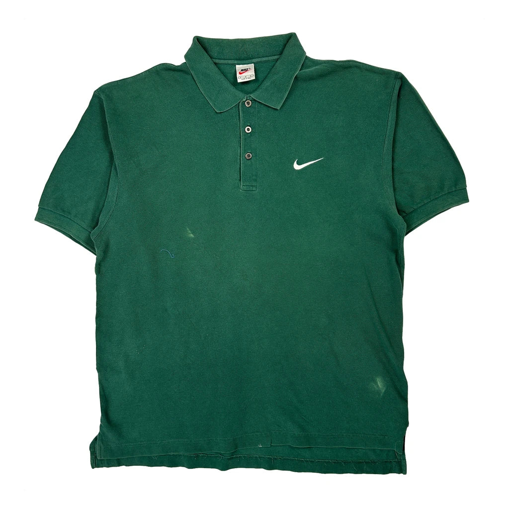 Nike Polo Shirt - Large Green Cotton