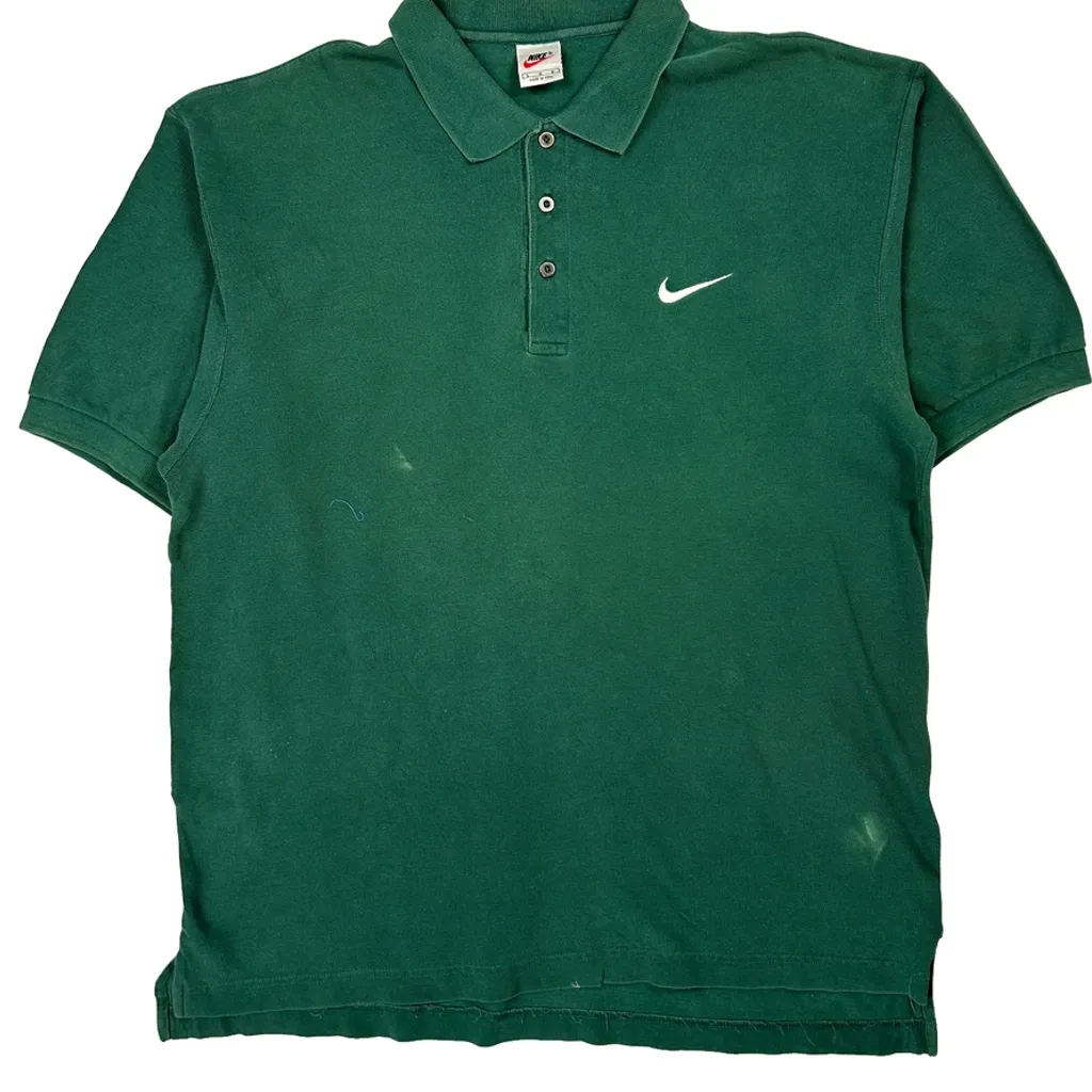Nike Polo Shirt - Large Green Cotton - Image 4