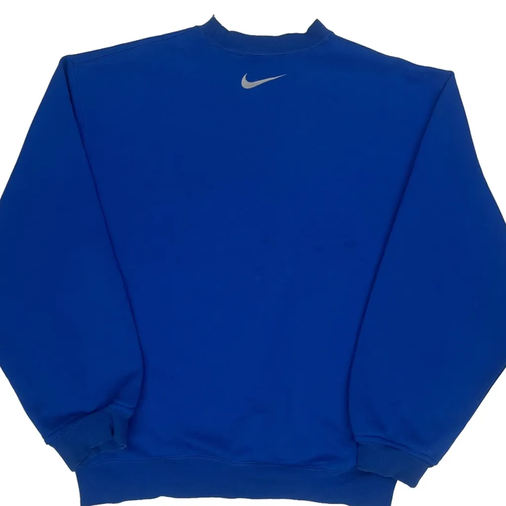 Nike Spellout Sweatshirt - Large Blue Cotton - Image 6