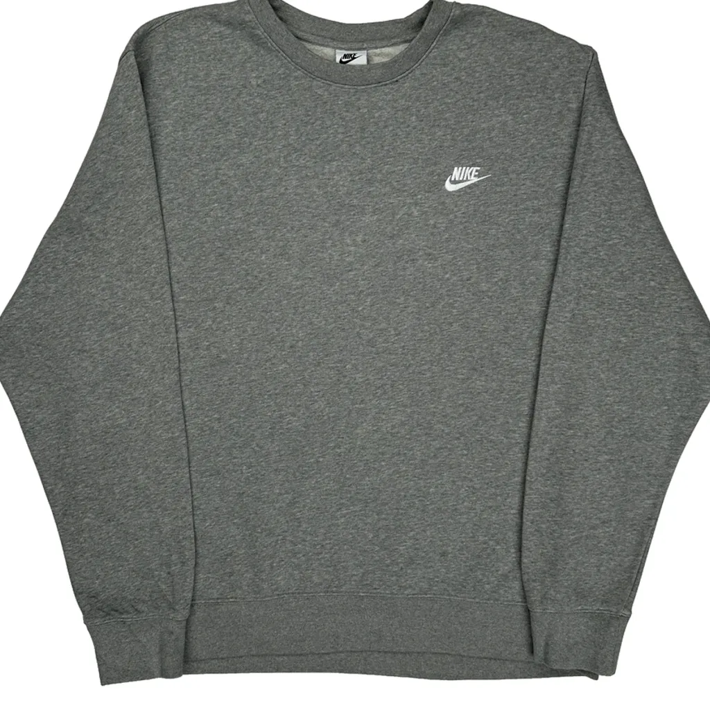 Nike Sweatshirt - XL Grey Cotton Blend - Image 4