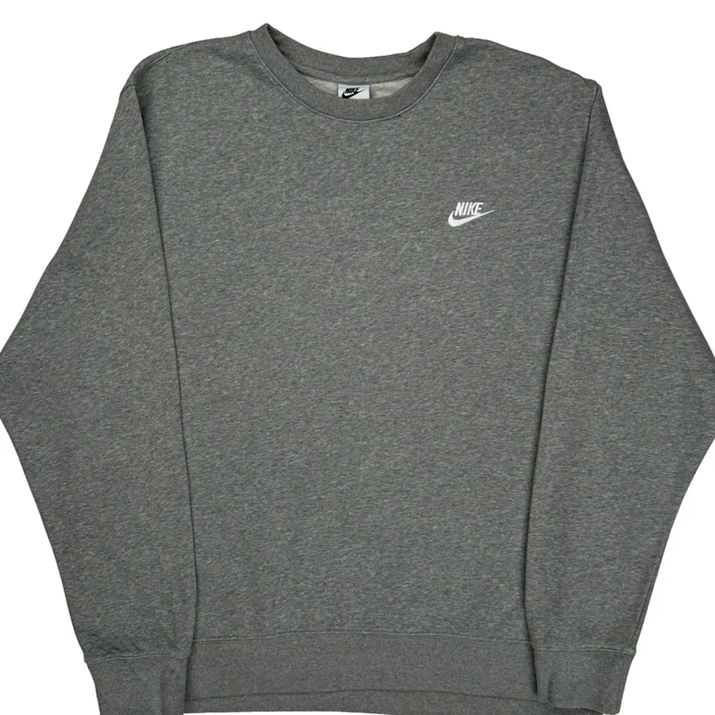 Nike Sweatshirt - XL Grey Cotton Blend - Image 5