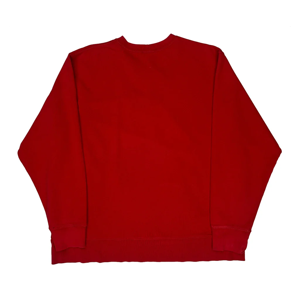 Nike Kangaroo Pocket Sweatshirt - XL Red Cotton - Image 2