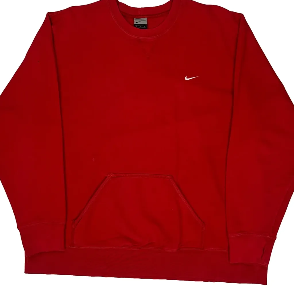 Nike Kangaroo Pocket Sweatshirt - XL Red Cotton - Image 5