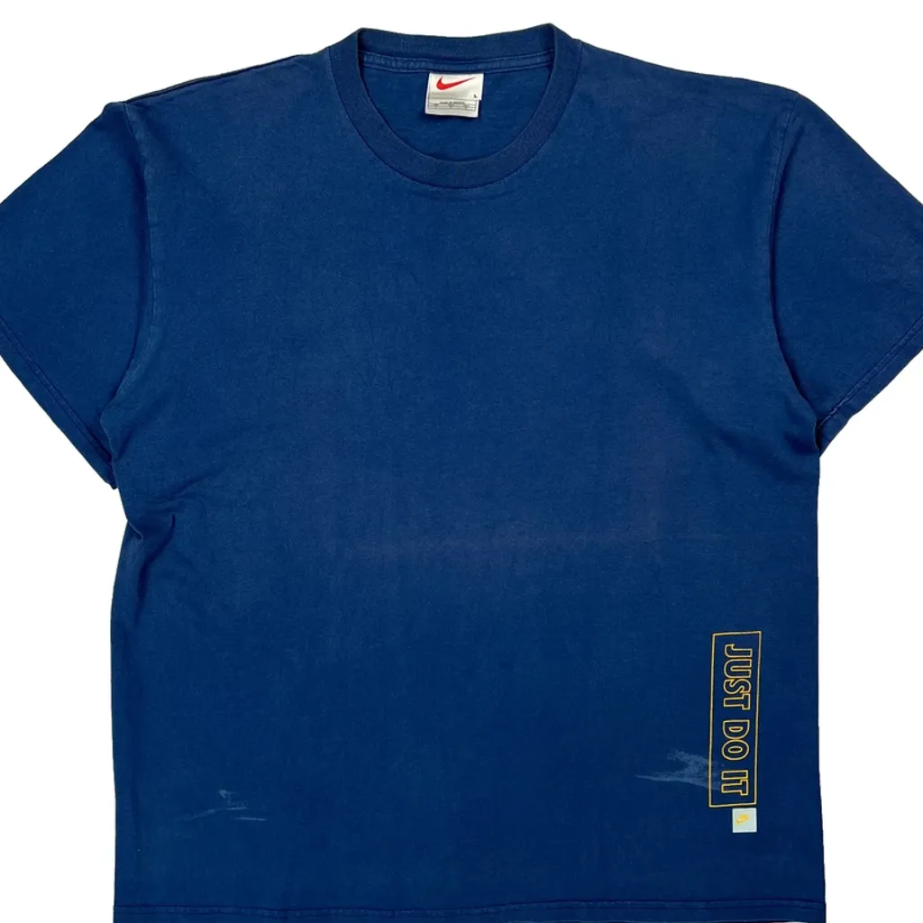 Nike Graphic T-Shirt - Large Blue Cotton - Image 4