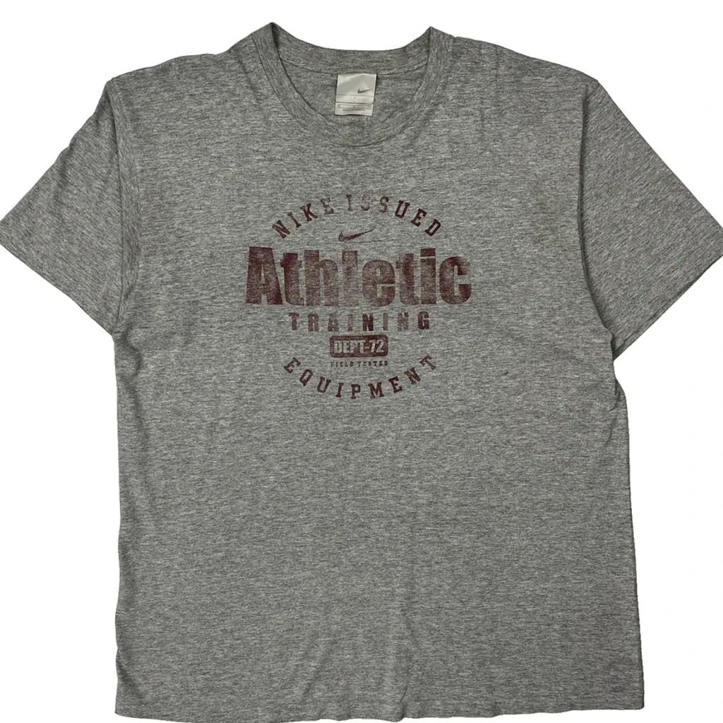 Nike Graphic T-Shirt - Large Grey Cotton - Image 4