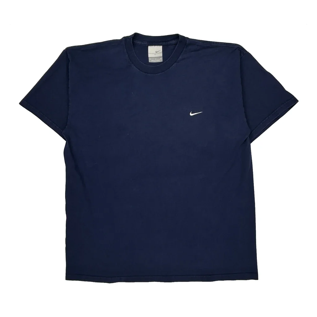 Nike T-Shirt - Large Navy Cotton