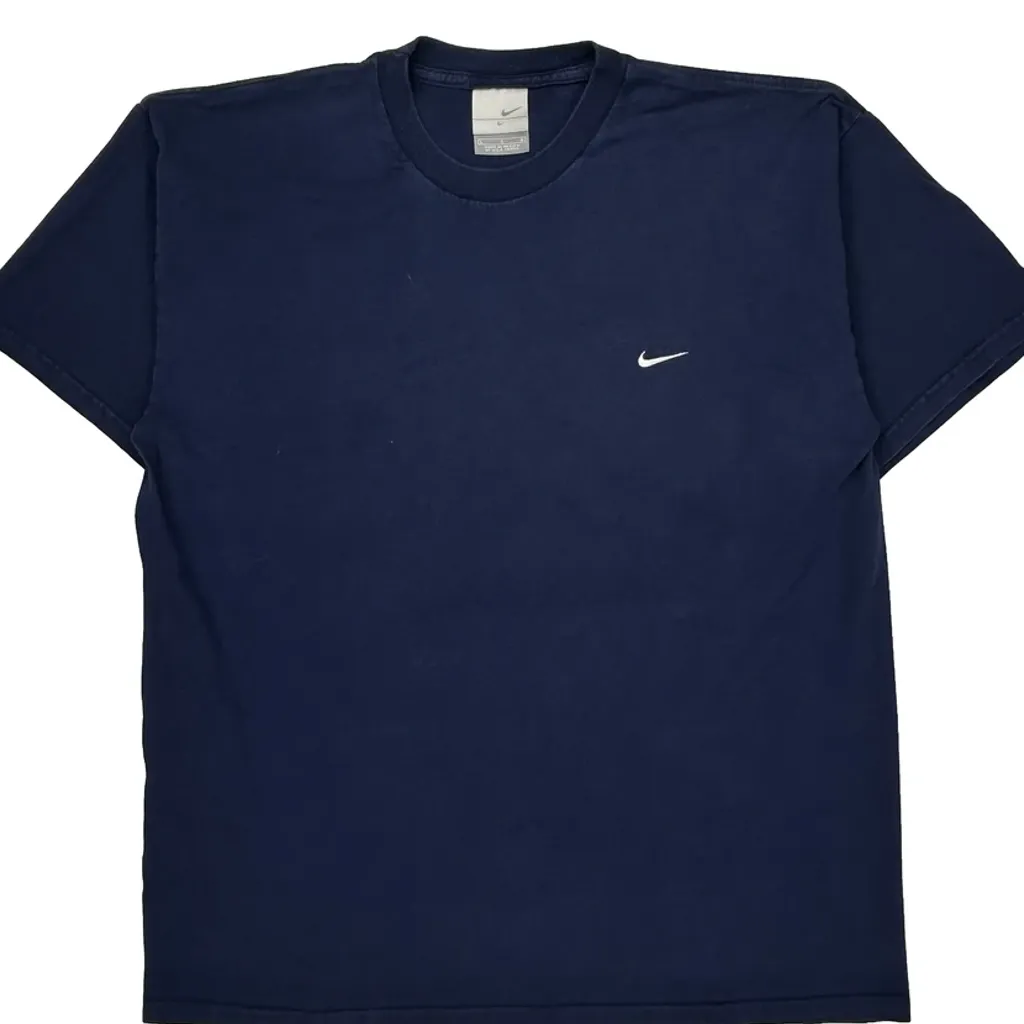 Nike T-Shirt - Large Navy Cotton - Image 4
