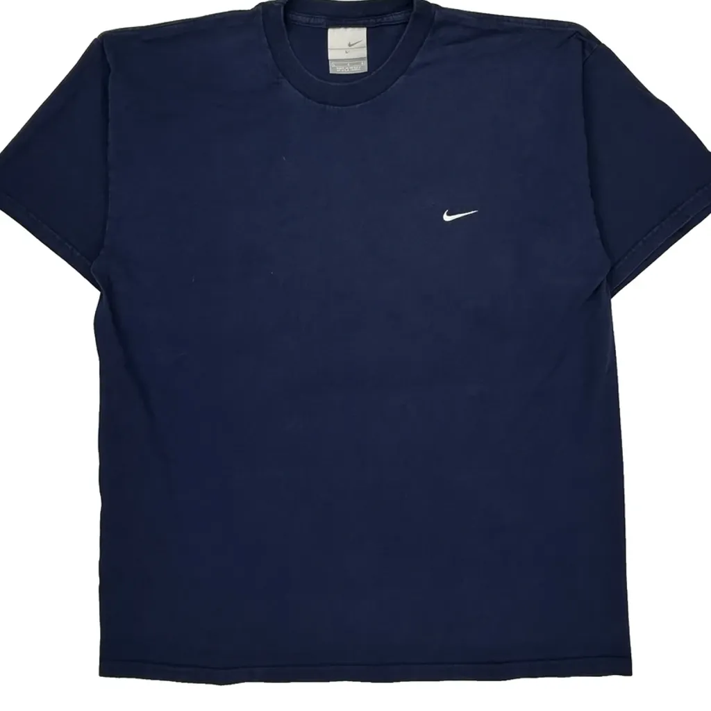 Nike T-Shirt - Large Navy Cotton - Image 5