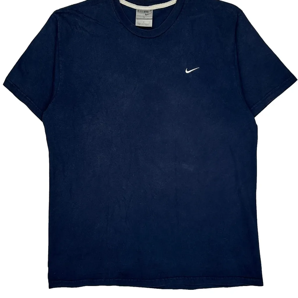 Nike T-Shirt - Large Navy Cotton - Image 4