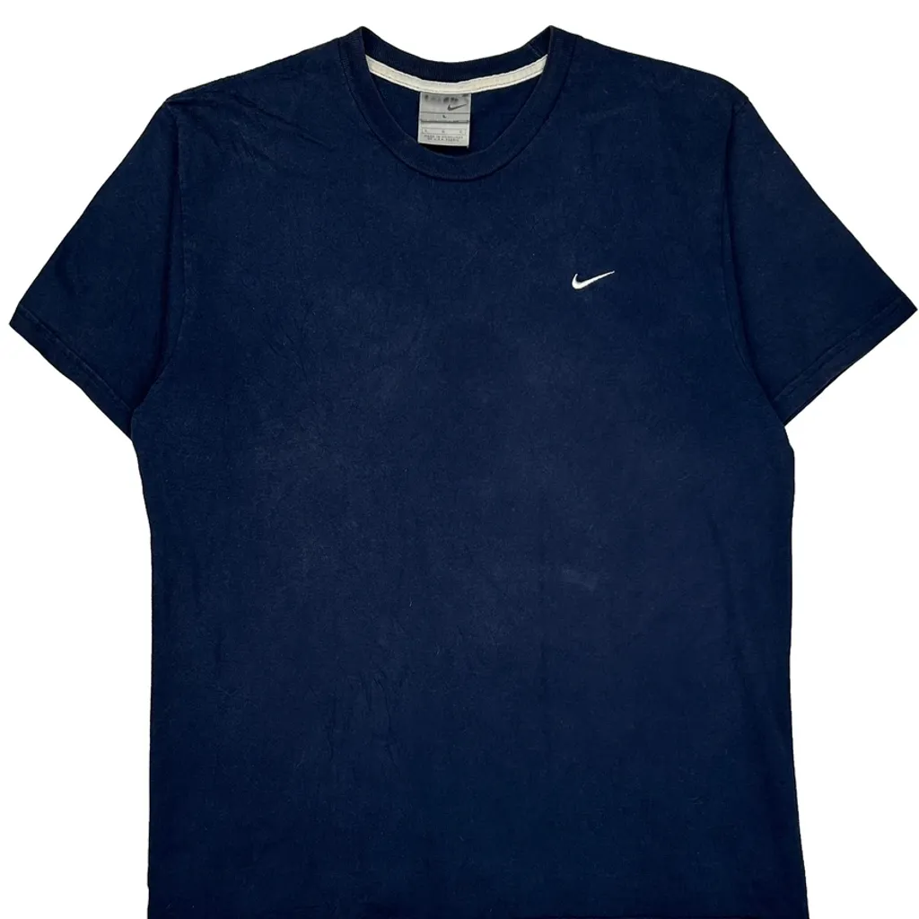 Nike T-Shirt - Large Navy Cotton - Image 5