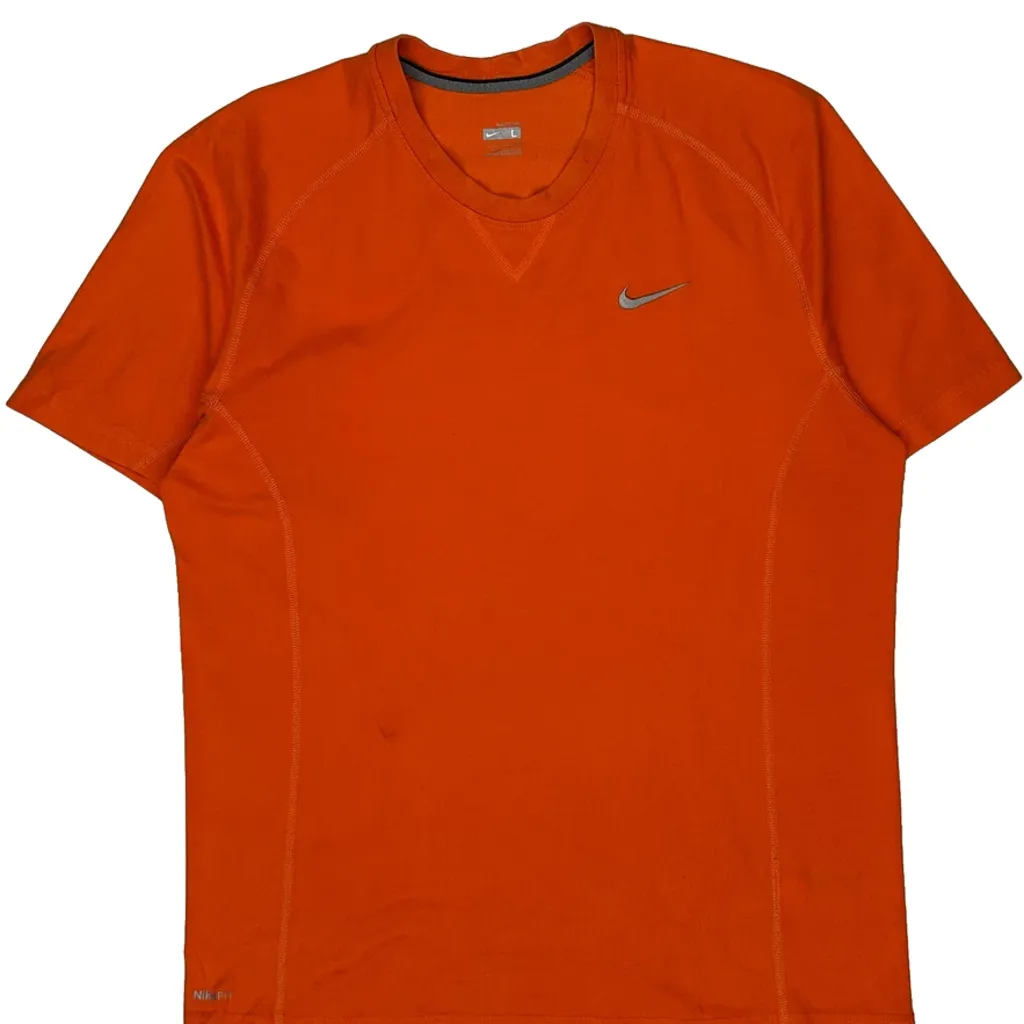 Nike T-Shirt - Large Orange Polyester - Image 4
