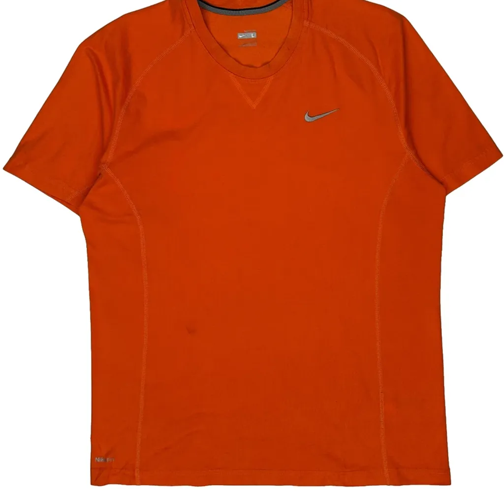 Nike T-Shirt - Large Orange Polyester - Image 5