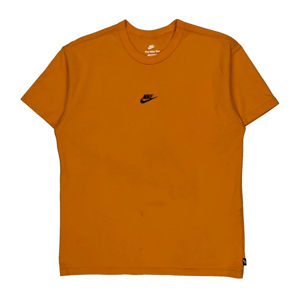 Nike T-Shirt - Medium Orange Cotton