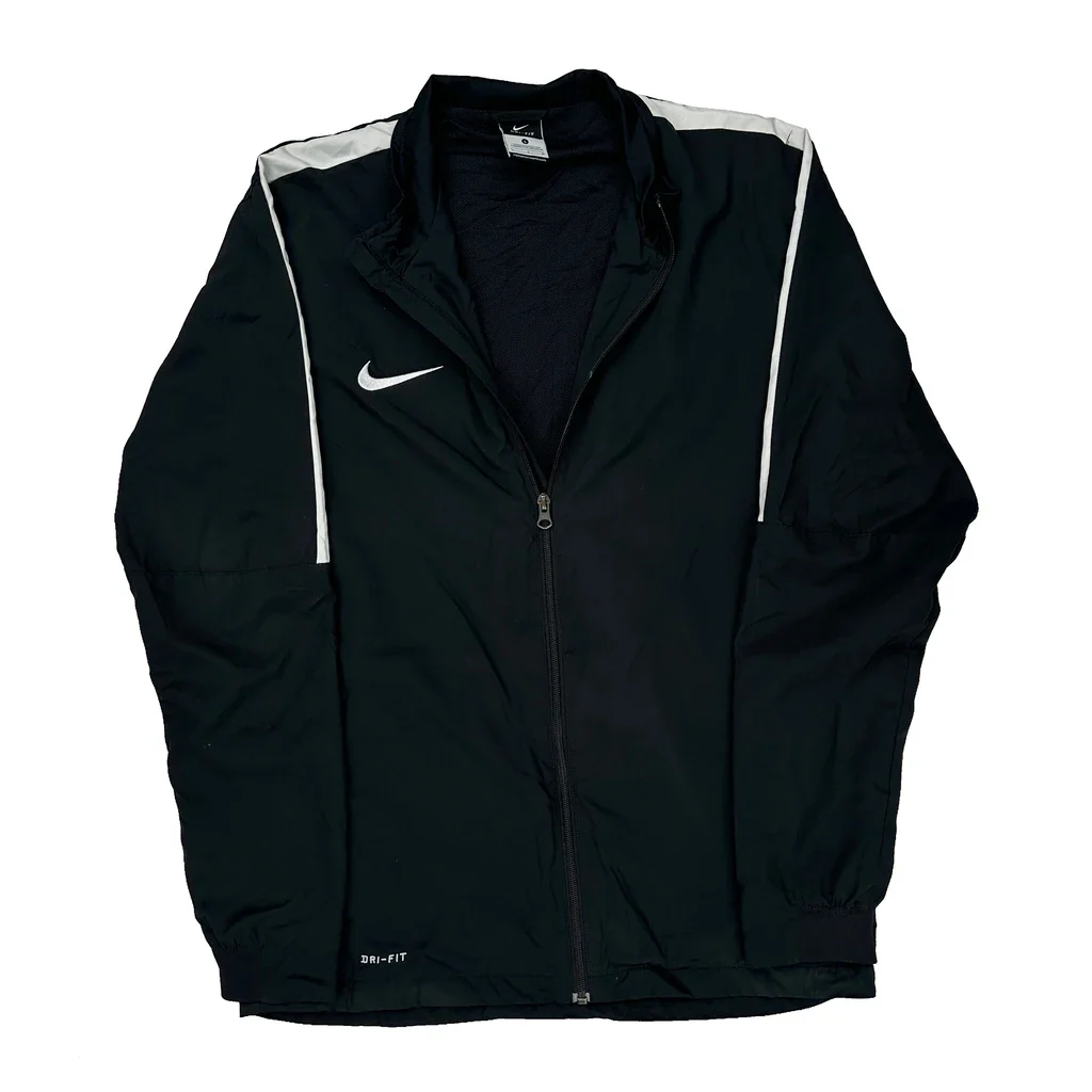 Nike Track Jacket - Large Black Polyester