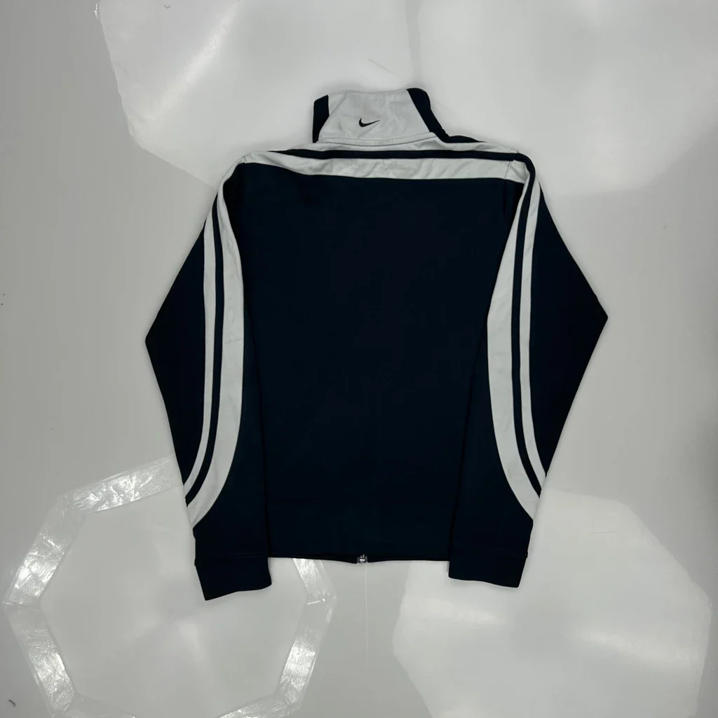 Nike Striped Track Jacket - Medium Black Polyester - Image 3