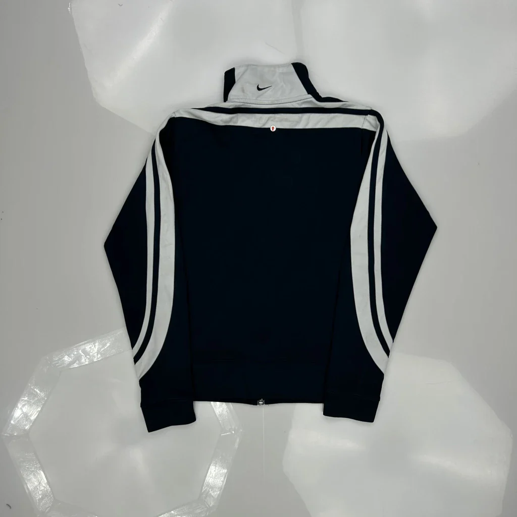Nike Striped Track Jacket - Medium Black Polyester - Image 5