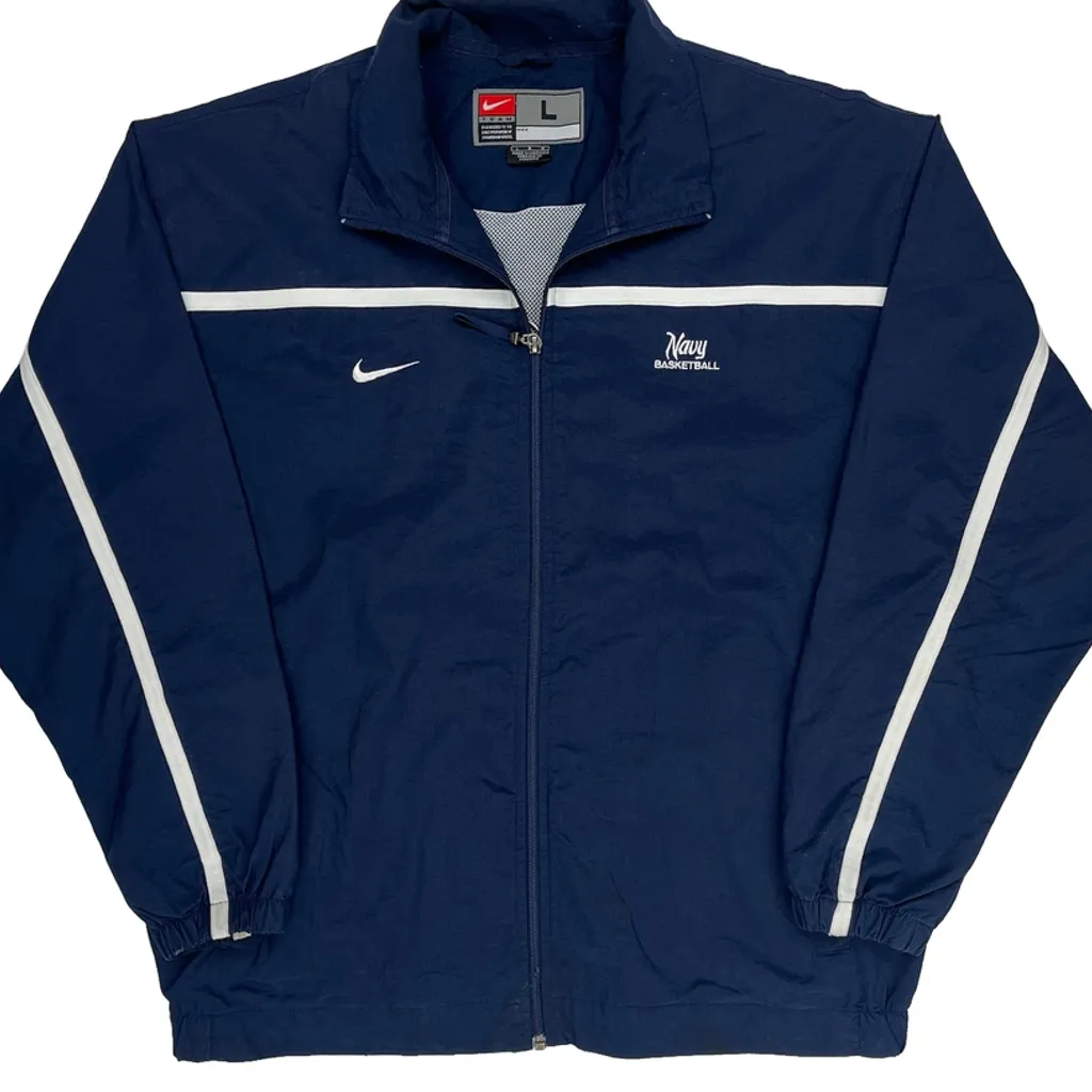 Nike Track Jacket - Large Navy Polyester - Image 5