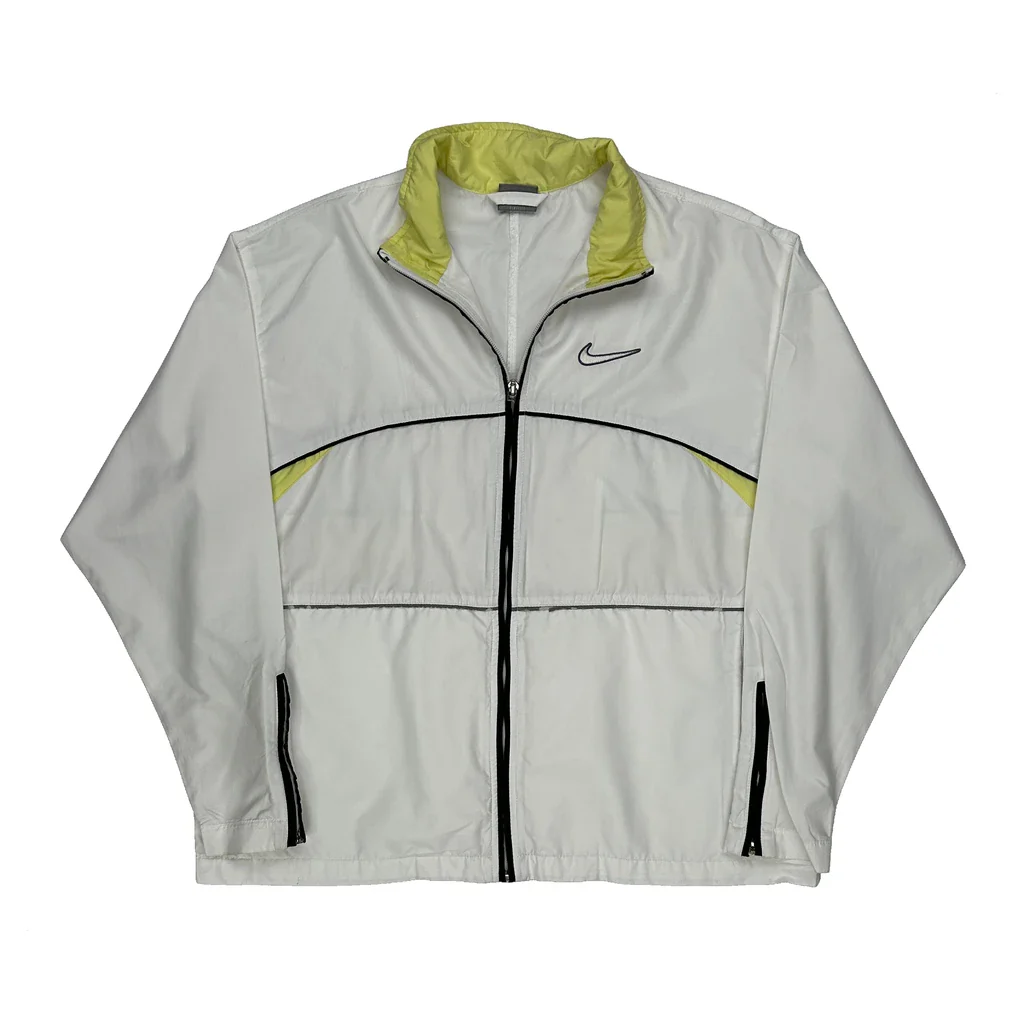 Nike Graphic Track Jacket - Small White Polyester