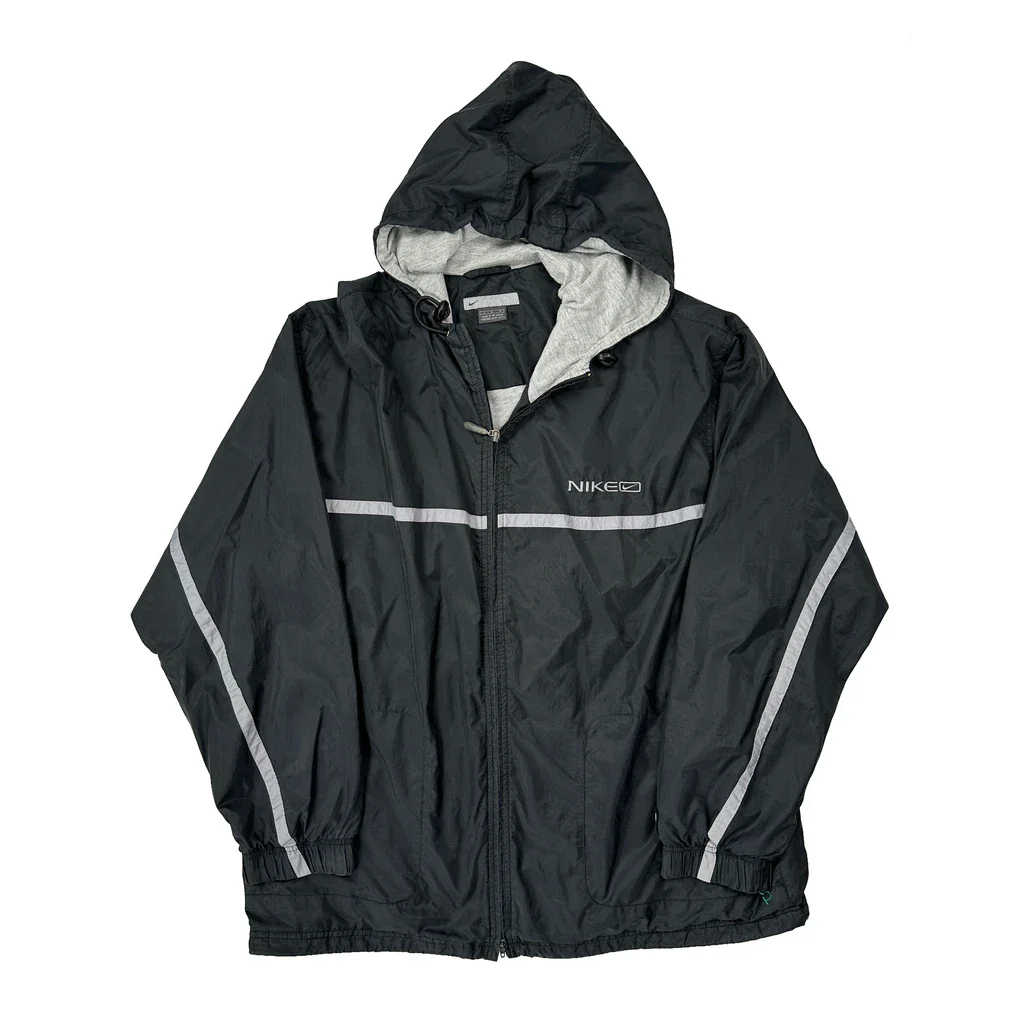 Nike Windbreaker - Large Black Polyester