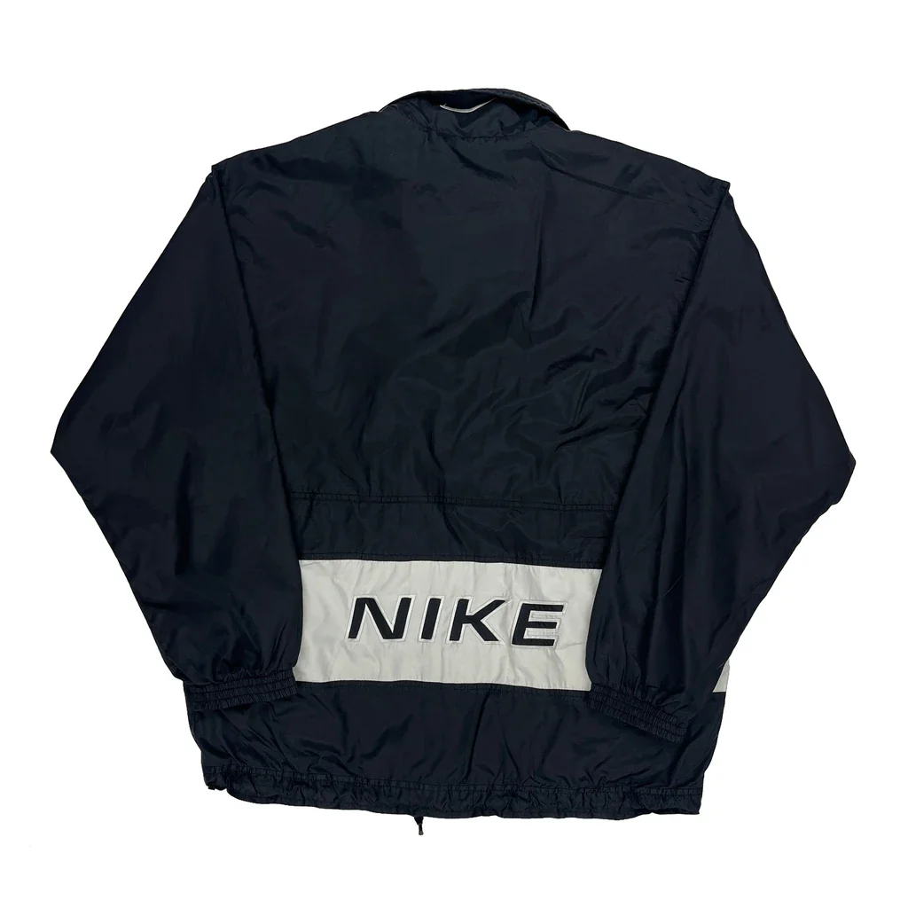 Nike Spellout Windbreaker - Small Navy Nylon - Image 2