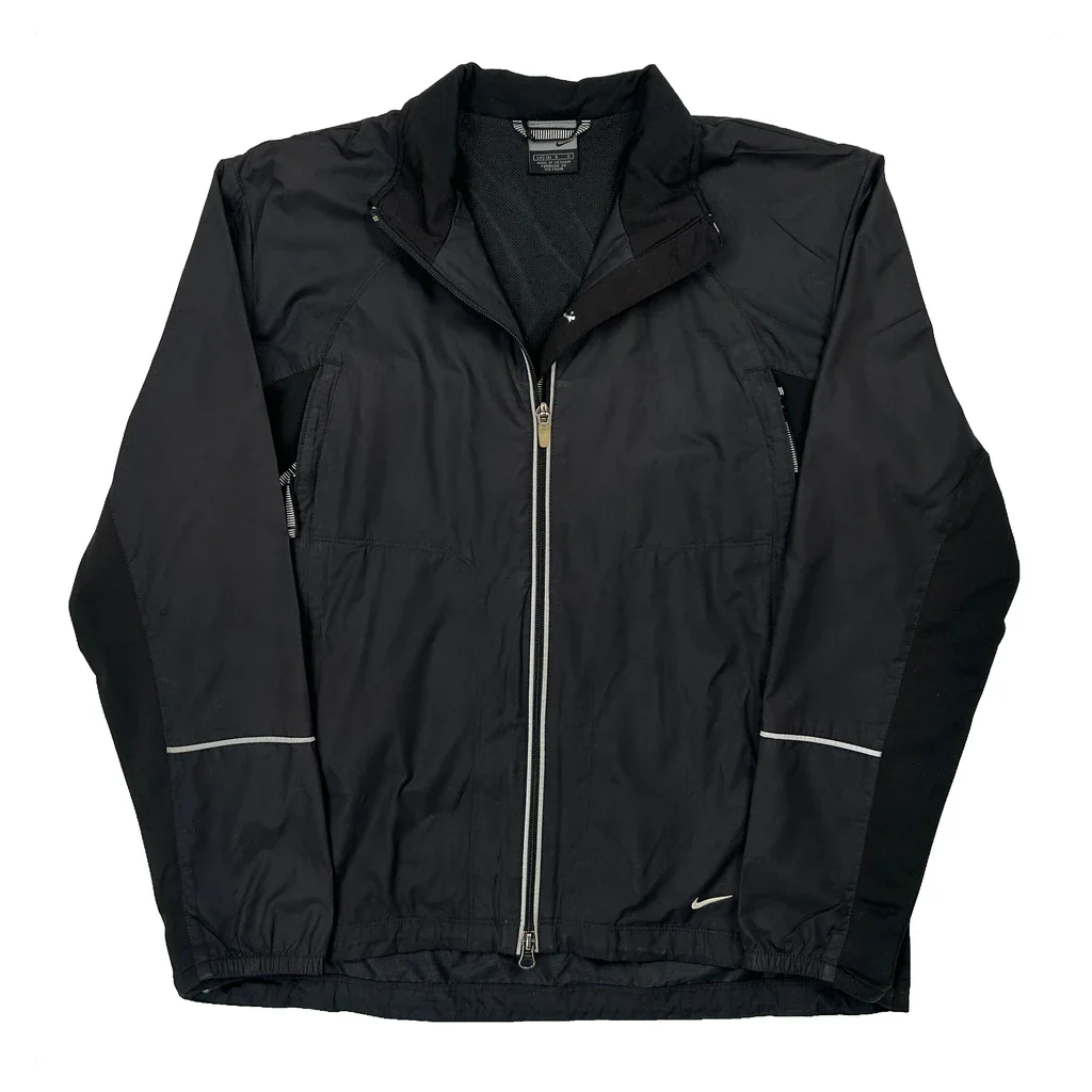 Nike Windbreaker - Large Black Polyester