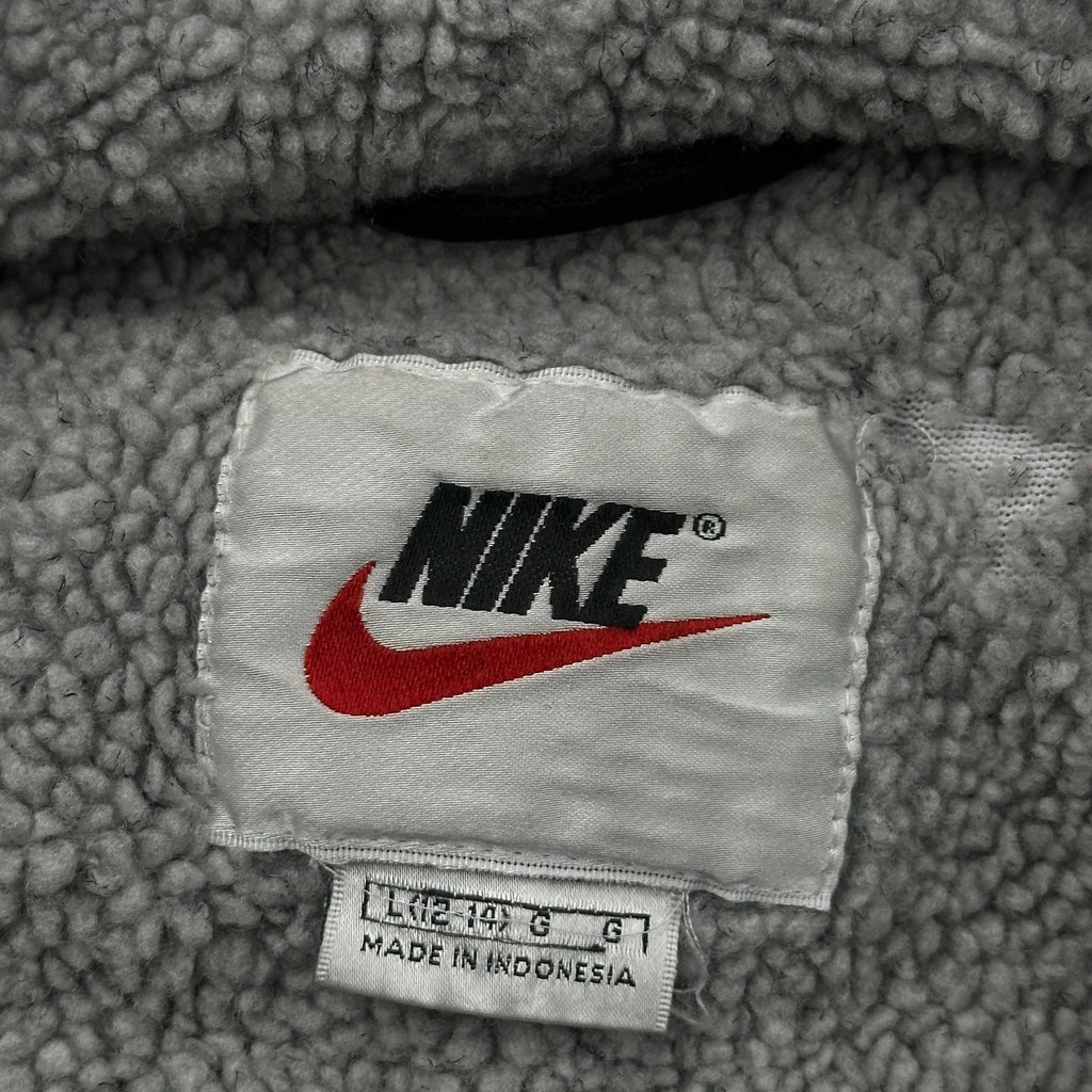 Nike Striped Windbreaker - Large Black Polyester - Image 3