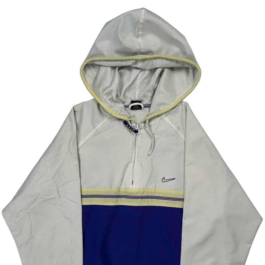 Nike Striped Windbreaker - Large Blue Polyester - Image 5
